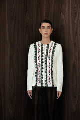 Threaded petals blazer