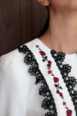 Threaded petals blazer