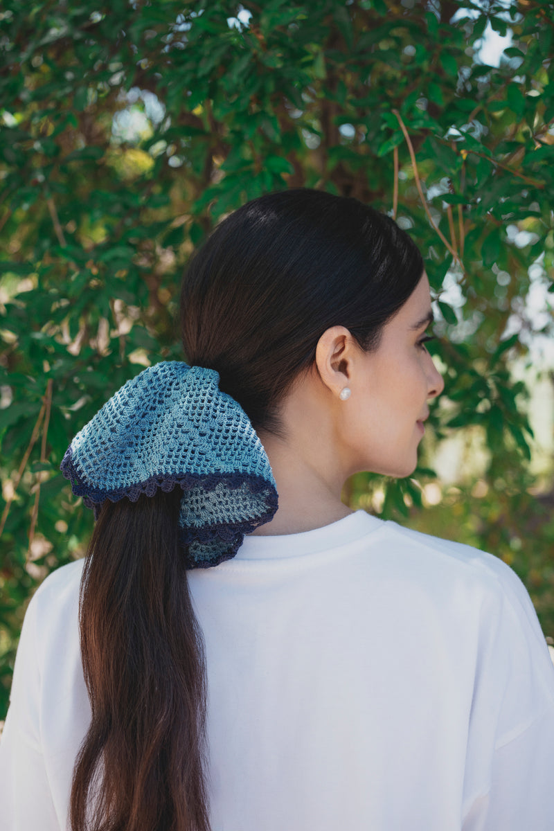 A blue sky crochet band